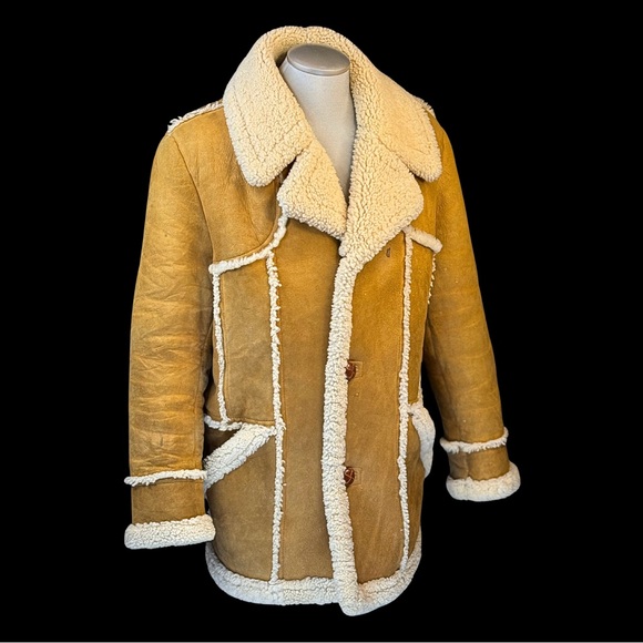 1970s Shearling Men’s Western Rancher Coat XL XXL - Picture 3 of 9